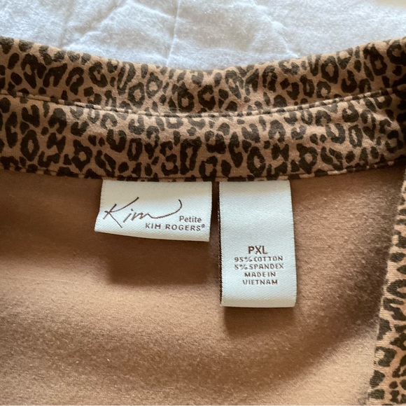 KIM ROGERS, ANIMAL PRINT LEOPARD JACKET WITH FRONT ZIPPER, SIZE: XL - Picture 10 of 11